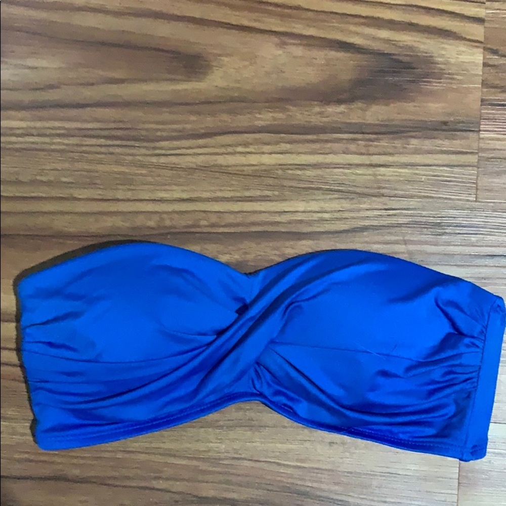 Blue Strapless Bathing Suit Top